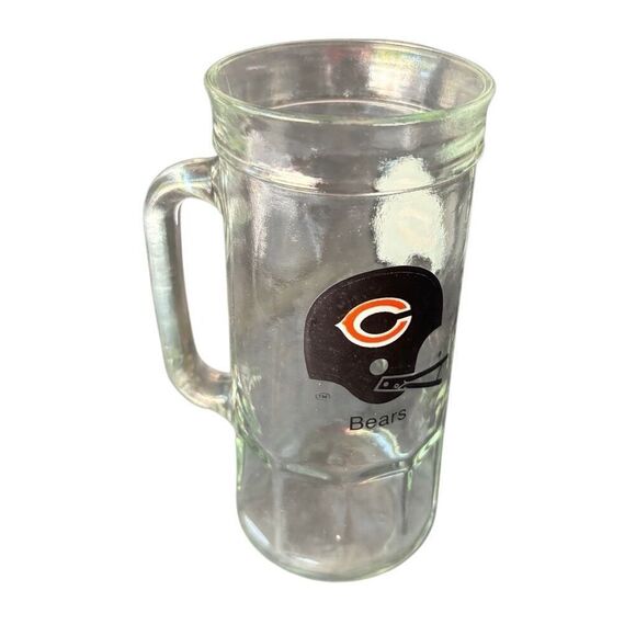 Chicago Bears Fisher Peanuts Tall Heavy Clear Glass Mug - Picture 4 of 6